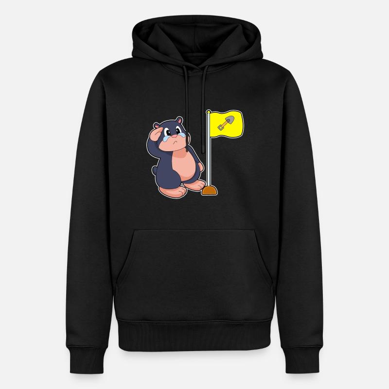 Drapeau taupe - Sweat à capuche Premium bio Homme - noir