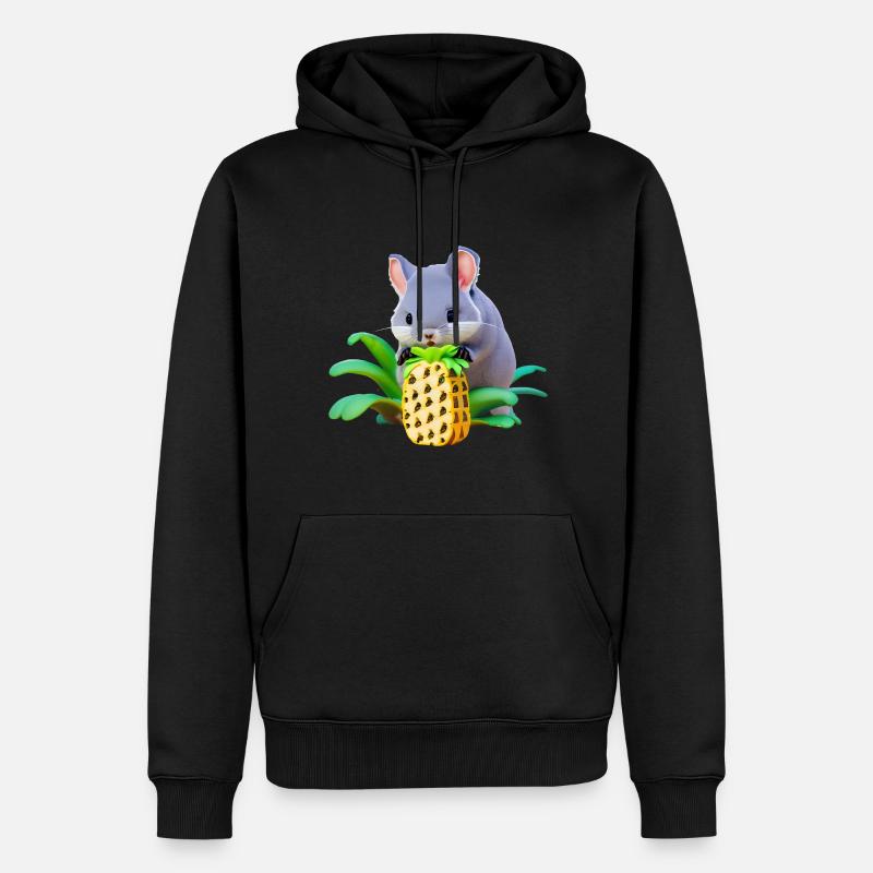 Le chinchilla aime l’ananas - Sweat à capuche Premium bio Homme - noir