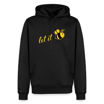 let it bee - Männer Premium Bio Hoodie - Schwarz - Vorne - Nico (187cm)