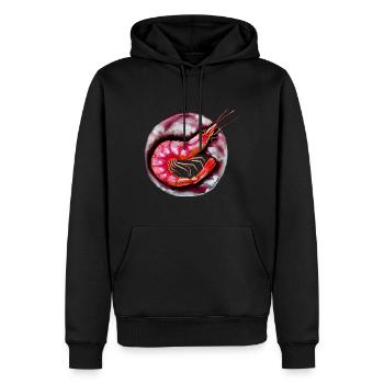 Enkaustikmalerei Shrimps - Männer Premium Bio Hoodie - Schwarz - Vorne - Nico (187cm)