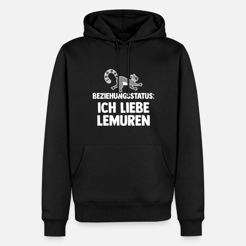 Lemur - Männer Premium Bio Hoodie - Schwarz