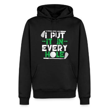 Funny Golf Player Golf Club - Men’s Premium Organic Hoodie - black - Front - Nico (187cm)