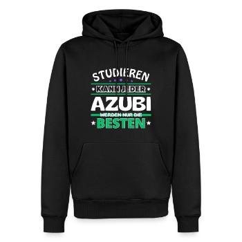 Studieren kann jeder Azubi sind die Besten - Männer Premium Bio Hoodie - Schwarz - Vorne - Nico (187cm)