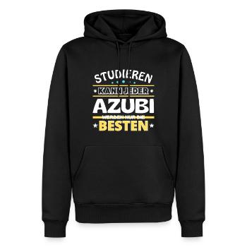 Studieren kann jeder Azubi sind die Besten - Männer Premium Bio Hoodie - Schwarz - Vorne - Nico (187cm)