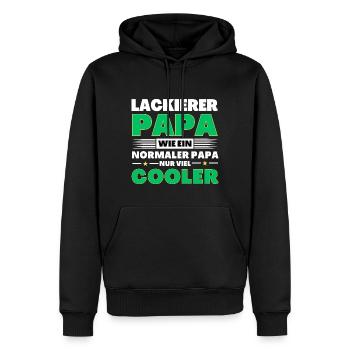 Lackierer Papa wie ein normaler nur viel cooler - Männer Premium Bio Hoodie - Schwarz - Vorne - Nico (187cm)