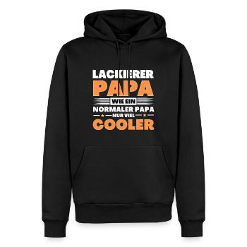 Lackierer Papa wie ein normaler nur viel cooler - Männer Premium Bio Hoodie - Schwarz - Vorne - Nico (187cm)