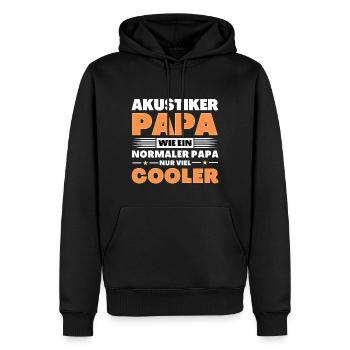 Akustiker Papa wie ein normaler nur viel cooler - Männer Premium Bio Hoodie - Schwarz - Vorne - Nico (187cm)