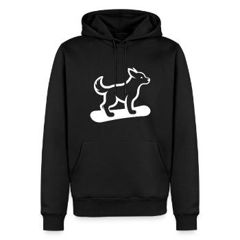 Hund Snowboard Snowboarder Minimalistisches Design - Männer Premium Bio Hoodie - Schwarz - Vorne - Nico (187cm)