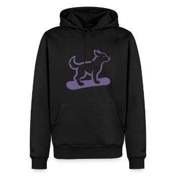 Hund Snowboard Snowboarder Minimalistisches Design - Männer Premium Bio Hoodie - Schwarz - Vorne - Nico (187cm)