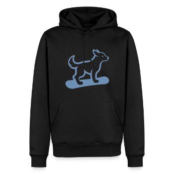 Hund Snowboard Snowboarder Minimalistisches Design - Männer Premium Bio Hoodie - Schwarz - Vorne - Nico (187cm)