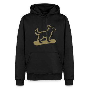 Hund Snowboard Snowboarder Minimalistisches Design - Männer Premium Bio Hoodie - Schwarz - Vorne - Nico (187cm)