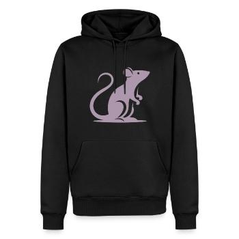 Minimalistische Ratte Maus Silhouette - Männer Premium Bio Hoodie - Schwarz - Vorne - Nico (187cm)