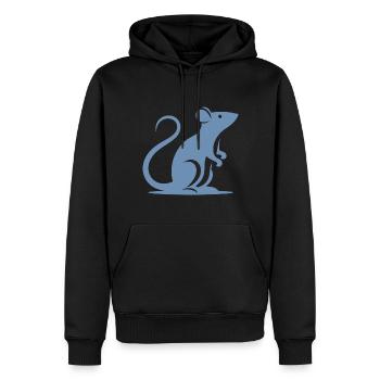 Minimalistische Ratte Maus Silhouette - Männer Premium Bio Hoodie - Schwarz - Vorne - Nico (187cm)