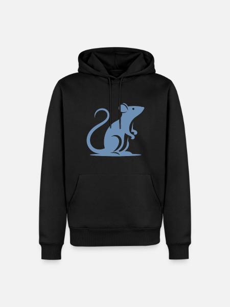 Minimalist Rat Mouse Silhouette - Men’s Premium Organic Hoodie - black
