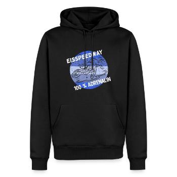 Eisspeedway 100% Adrenalin Motorradfahrer Motorrad - Männer Premium Bio Hoodie - Schwarz - Vorne - Nico (187cm)