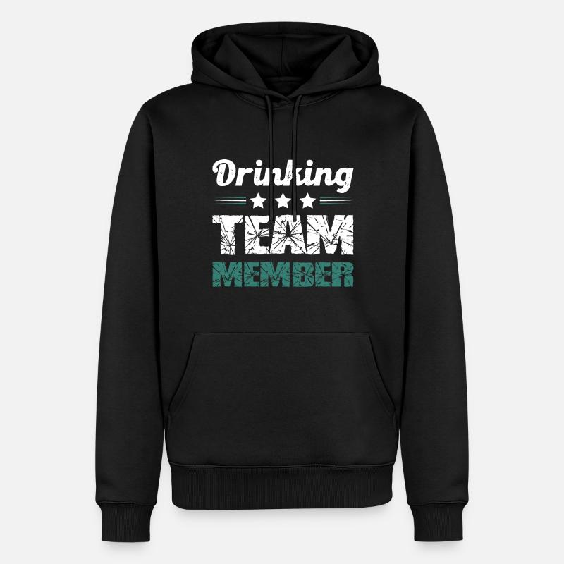 Drinking Team - Männer Premium Bio Hoodie - Schwarz