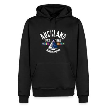 Auckland yachting center - Sweat à capuche Premium bio Homme - noir - Devant - Nico (187cm)