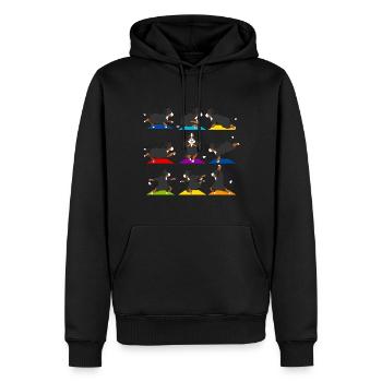Lustiges Berner Sennenhund Yoga Sport - Männer Premium Bio Hoodie - Schwarz - Vorne - Nico (187cm)