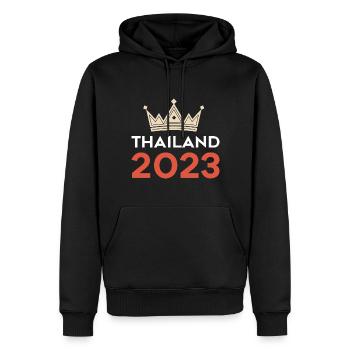 Thailand 2023 - Männer Premium Bio Hoodie - Schwarz - Vorne - Nico (187cm)