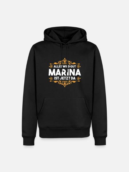 Marina - Männer Premium Bio Hoodie - Schwarz