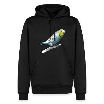 Perruche sucrée - Sweat à capuche Premium bio Homme - noir - Devant - Nico (187cm)