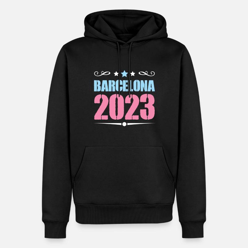 Barcelone 2023 - Sweat à capuche Premium bio Homme - noir