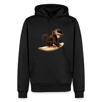 Surfer Affe - Männer Premium Bio Hoodie - Schwarz - Vorne - Nico (187cm)