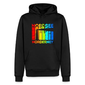 Norderney Nordsee Ostfriesische Insel Geschenk - Männer Premium Bio Hoodie - Schwarz - Vorne - Nico (187cm)