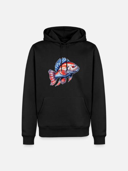 USA Perch Fishing Tshirt - Men’s Premium Organic Hoodie - black