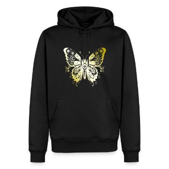 Schmetterling Mandala gold - Männer Premium Bio Hoodie - Schwarz - Vorne - Nico (187cm)