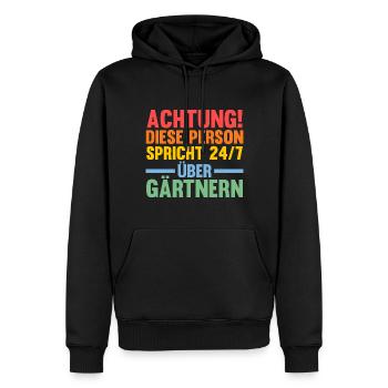 Gartenarbeit Garten Gärtner Hobbygärtner - Männer Premium Bio Hoodie - Schwarz - Vorne - Nico (187cm)