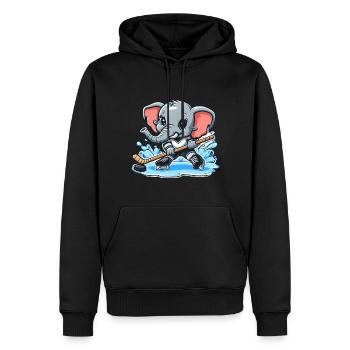 Elefant als Eishockeyspieler - Men’s Premium Organic Hoodie - black - Front - Nico (187cm)