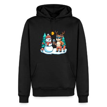 weihnachten wichtel zombie - Männer Premium Bio Hoodie - Schwarz - Vorne - Nico (187cm)