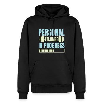 Fitness Motivation Bodybuilder Personal Trainer - Men’s Premium Organic Hoodie - black - Front - Nico (187cm)