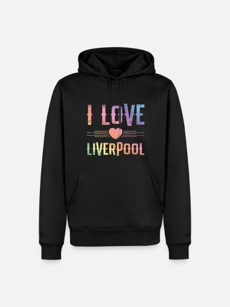 I Love Liverpool - Männer Premium Bio Hoodie - Schwarz