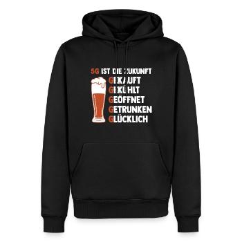 5G ist die Zukunft Bier - Männer Premium Bio Hoodie - Schwarz - Vorne - Nico (187cm)