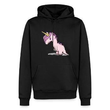 Licorne Dino - Sweat à capuche Premium bio Homme - noir - Devant - Nico (187cm)