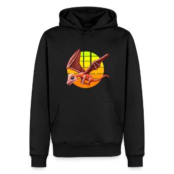 Ptérodactyle volant - Sweat à capuche Premium bio Homme - noir - Devant - Nico (187cm)