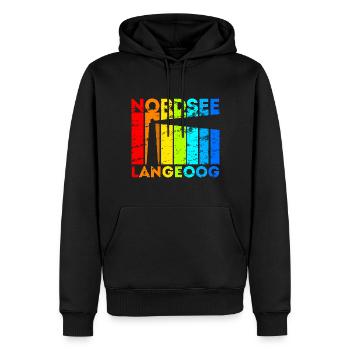 Langeoog Nordsee Ostfriesische Insel Geschenk - Männer Premium Bio Hoodie - Schwarz - Vorne - Nico (187cm)
