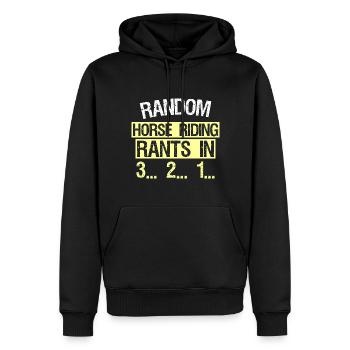 RANDOM HORSE RIDING RANTS IN 3... 2... 1... - Männer Premium Bio Hoodie - Schwarz - Vorne - Nico (187cm)