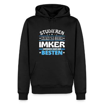 Studieren kann jeder Imker sind die Besten - Männer Premium Bio Hoodie - Schwarz - Vorne - Nico (187cm)