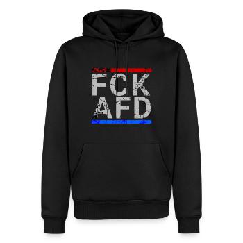 FCK AFD against Nazis against the right - Men’s Premium Organic Hoodie - black - Front - Nico (187cm)