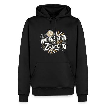 Geburtstag Lustig 66 Jahre Widerstand Zwecklos - Männer Premium Bio Hoodie - Schwarz - Vorne - Nico (187cm)