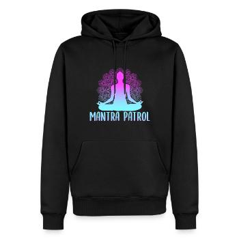 Yoga Mantra Patrouille Funny Yoga - Sweat à capuche Premium bio Homme - noir - Devant - Nico (187cm)