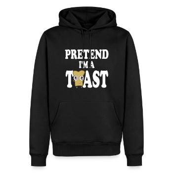 Pretend i'm a Toast - Men’s Premium Organic Hoodie - black - Front - Nico (187cm)