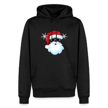 Père Noël - Sweat à capuche Premium bio Homme - noir - Devant - Nico (187cm)