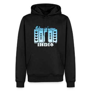 Haridwar India Sonnenuntergang - Männer Premium Bio Hoodie - Schwarz - Vorne - Nico (187cm)