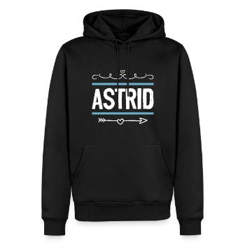 Astrid - Sweat à capuche Premium bio Homme - noir - Devant - Nico (187cm)