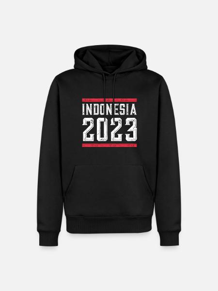 Indonesia 2023 - Männer Premium Bio Hoodie - Schwarz