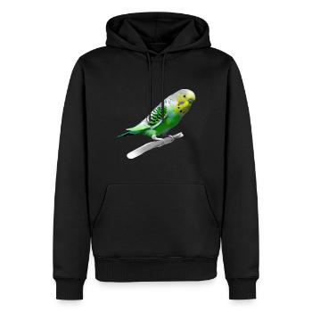 Perruche sucrée - Sweat à capuche Premium bio Homme - noir - Devant - Nico (187cm)